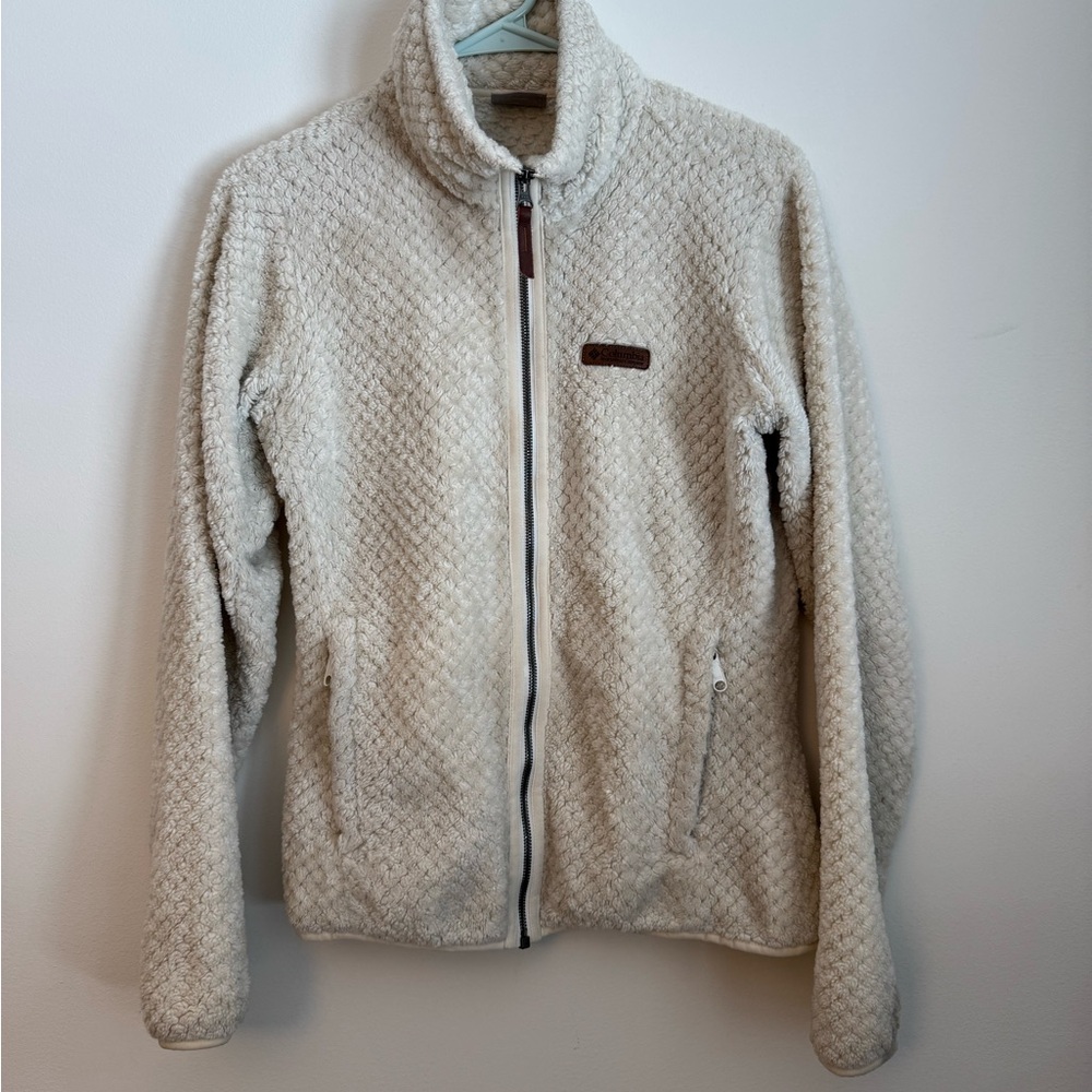Sm Women's Columbia Fireside Sherpa Fleece Jacket In Chalk White